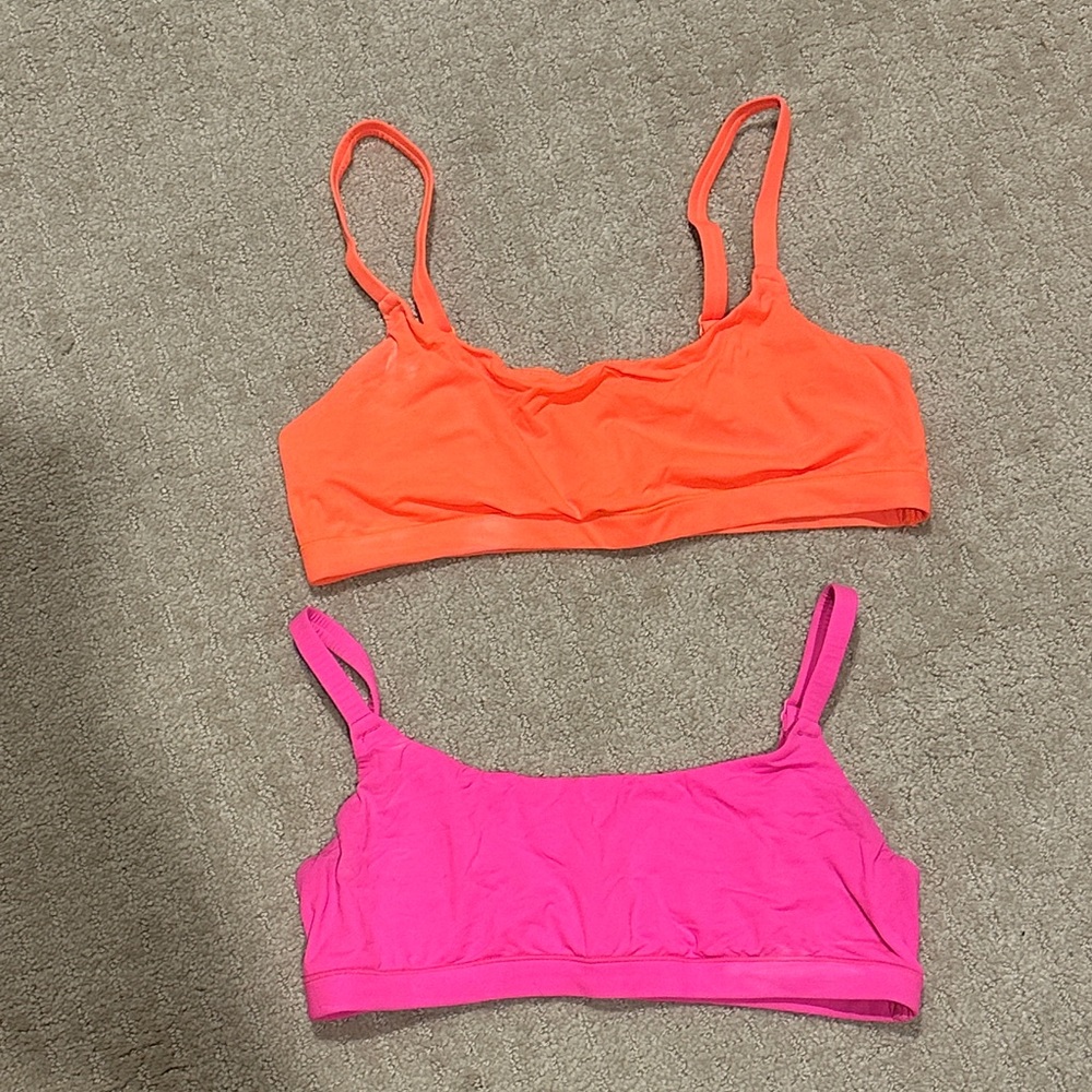 SKIMS Orange and Pink Bandeau Set